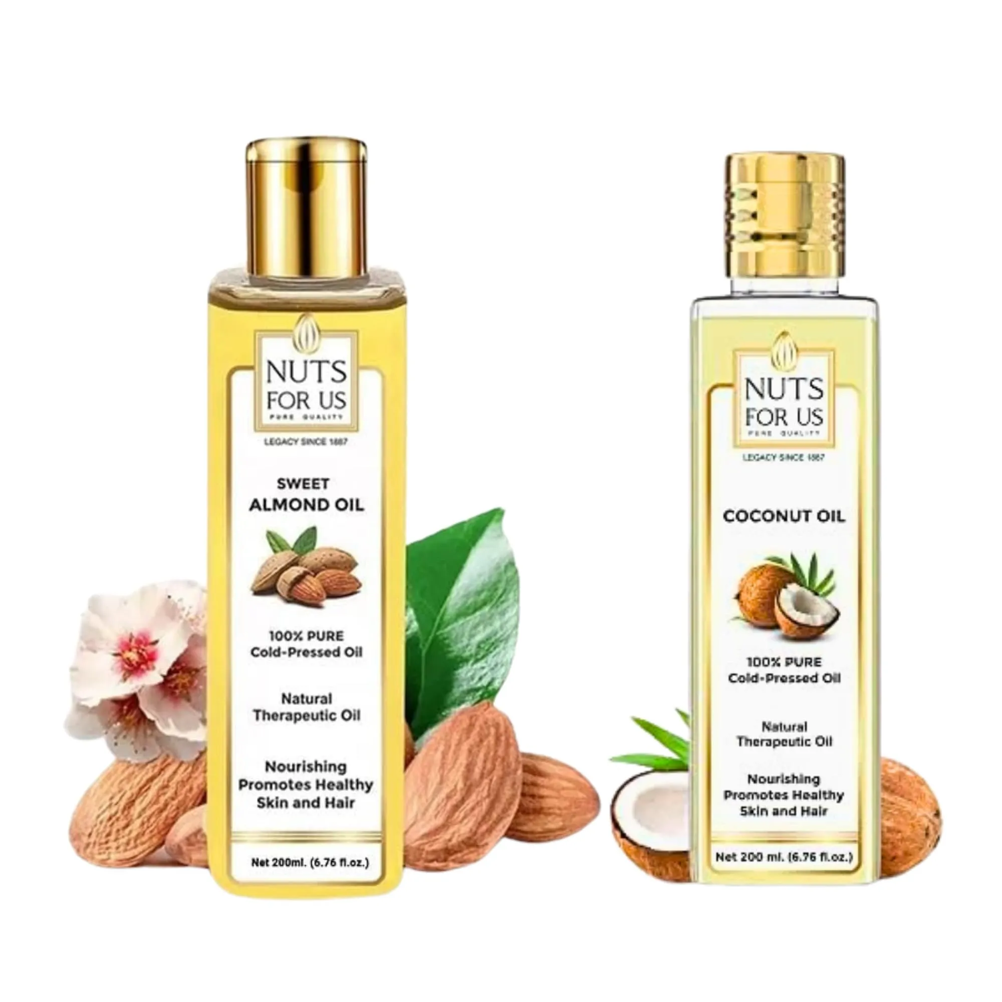 cold pressed almond oil and coconut oil