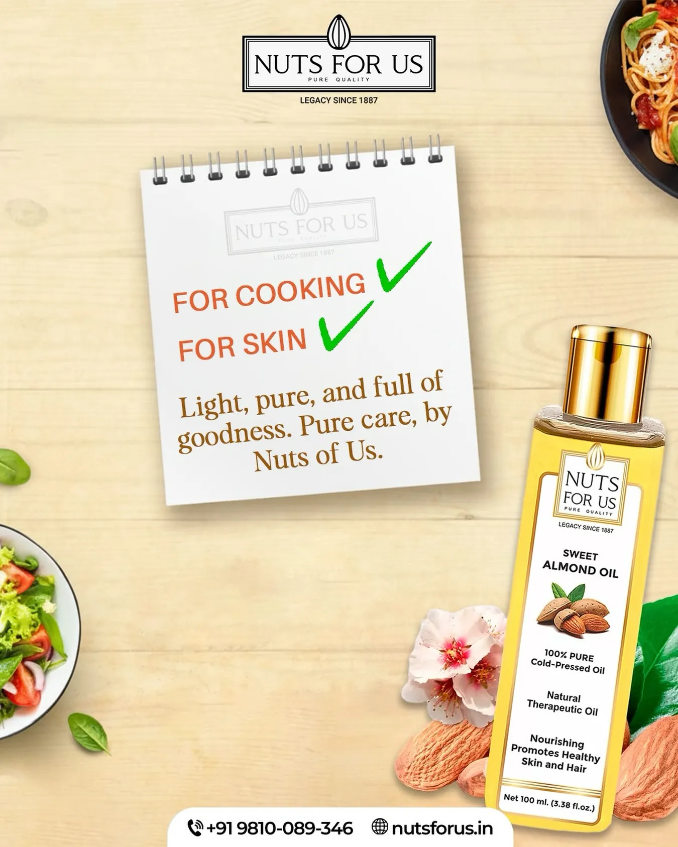 Cold Pressed Almond Oil and Coconut Oil Combo | Nuts For Us - Image 4